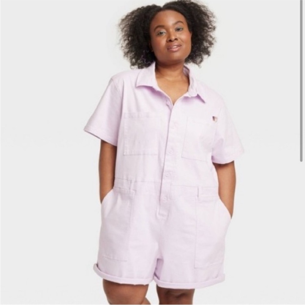 ✨target x pride lavender short sleeve boilersuit romper✨